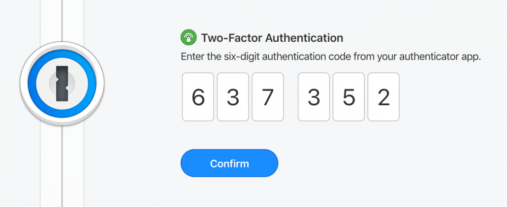 1password two factor