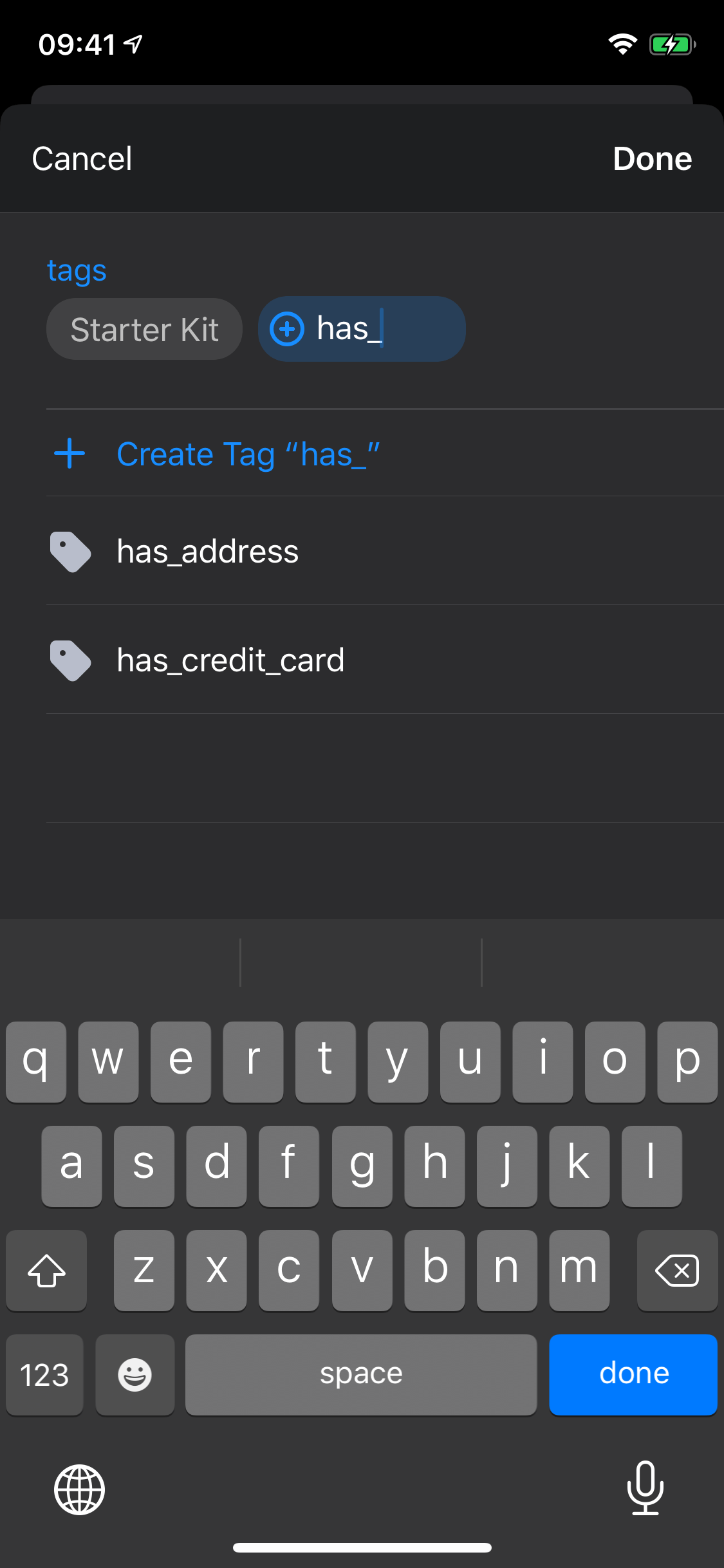 Create new tag