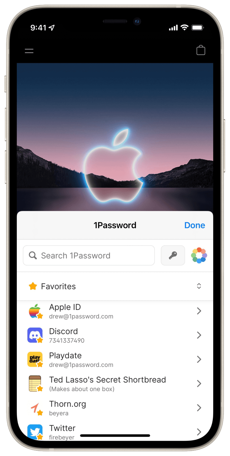 1password in safari iphone