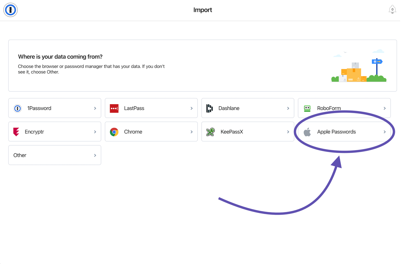 Import Apple Passwords on 1Password.com