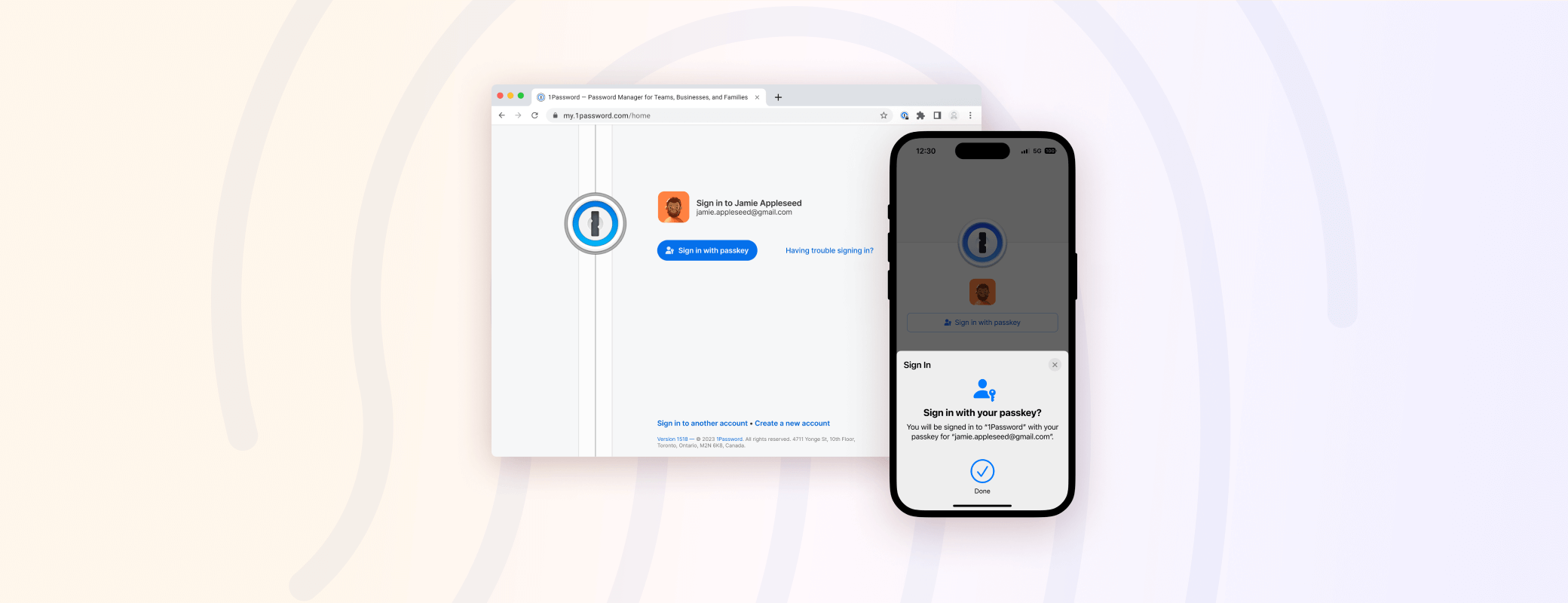 Now in private beta: Create a 1Password account using a passkey