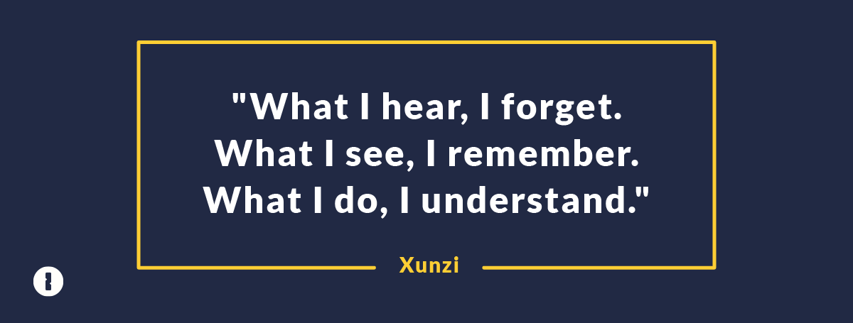 A graphic with a quote from Xunzi.