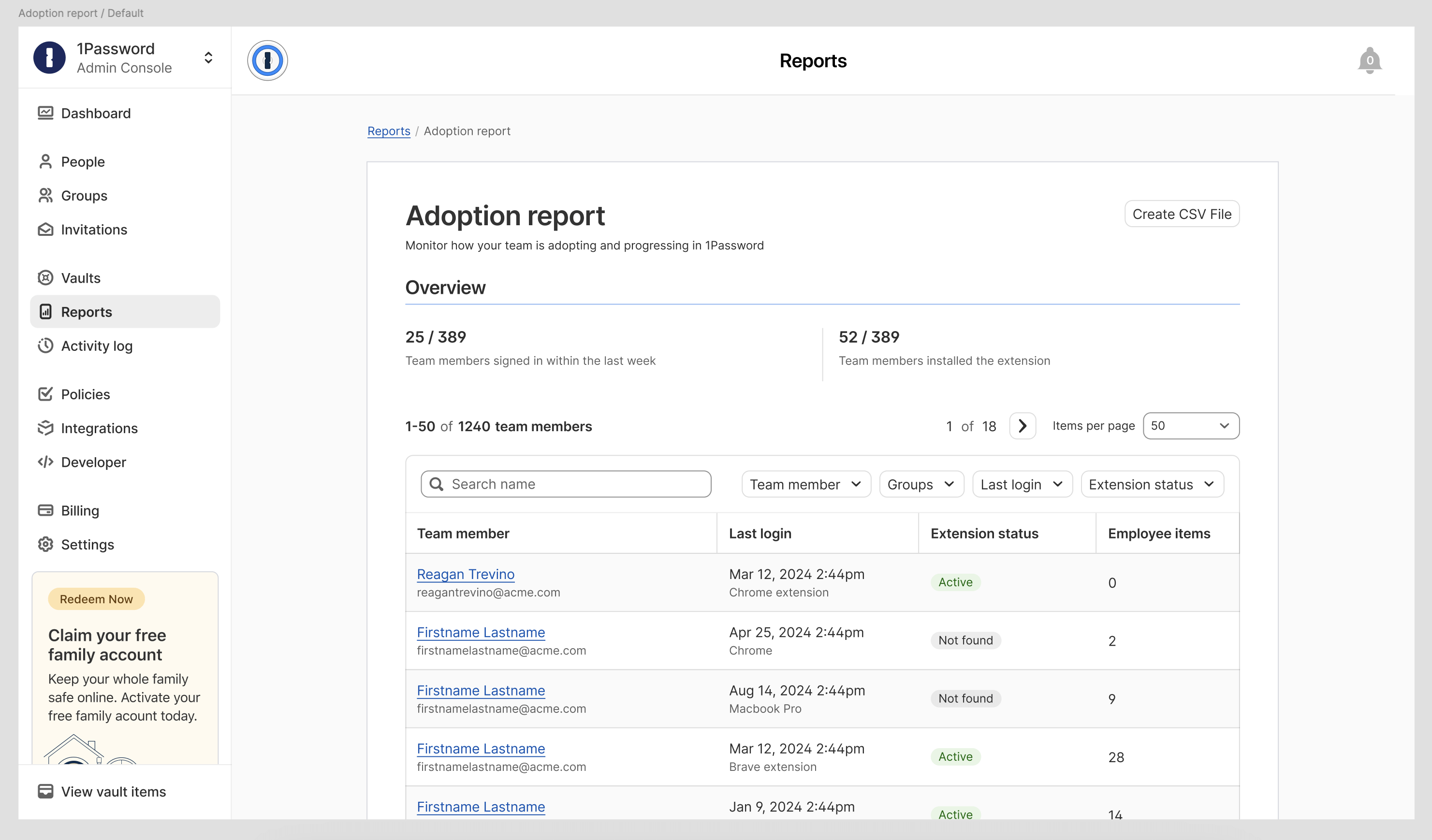 A screenshot of the adoption report. A screenshot of the adoption report.