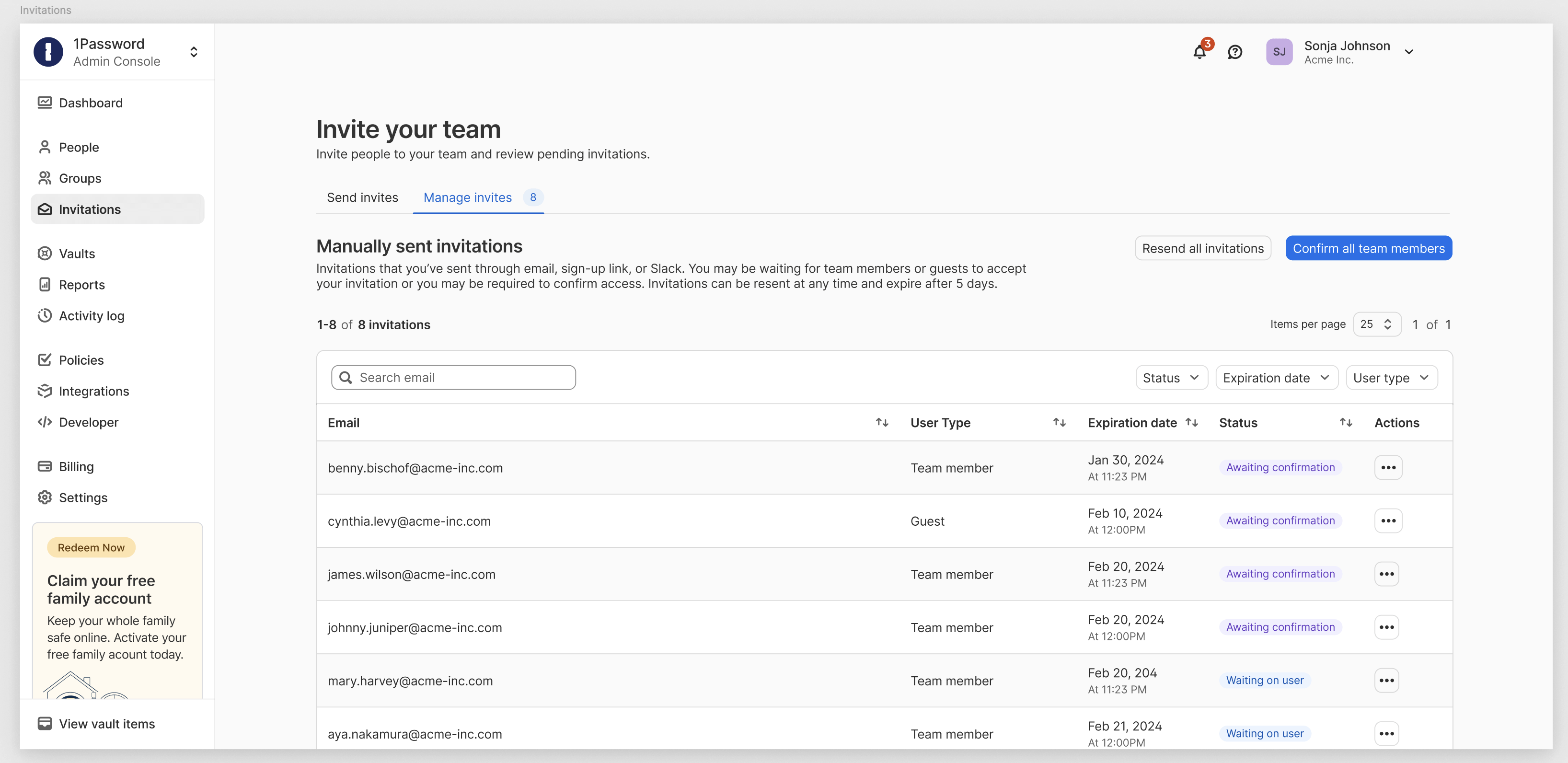 A screenshot of the new invite your team page for easier bulk management. A screenshot of the new invite your team page for easier bulk management.
