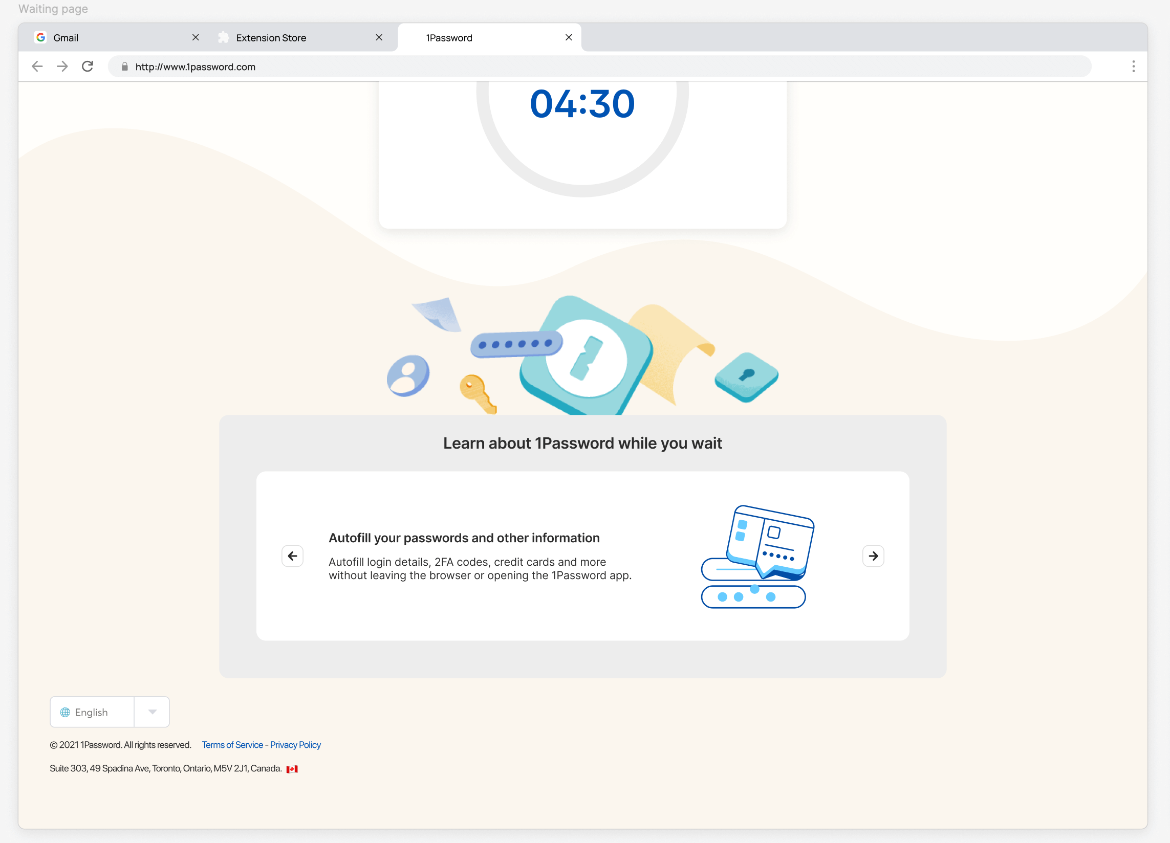 A screenshot of the new scim waiting screen with other 1Password features highlighted. A screenshot of the new scim waiting screen with other 1Password features highlighted.